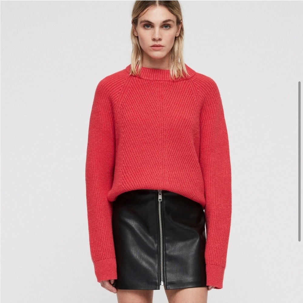 All saints sylvie jumper in flamingo pink